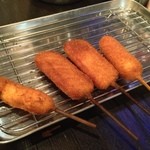 串カツの店 かつーん - 2013, 年末　串、多分烏賊とウィンナー