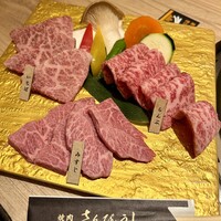 個室焼肉 さんびょうし 別邸 - 希少部位3種盛