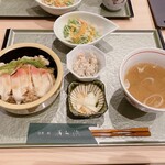 Shungyo Sushi No Mise Ara Hama - 【ほっき飯(ハーフ)￥1.375】今まで食べたほっきの中で1番柔らかかった！アサリ汁とオカラが美味しい♡ハーフだけど女性にはちょうどよい量だと思います♪