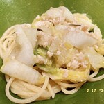 エノテカパージナ - パスタ　三河産　赤鶏　白菜　檸檬(レモン)  パルメジャーノレッジャーノ
