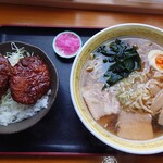 一風亭 - 半ソースかつ丼＋醤油ラーメンセット1,150円