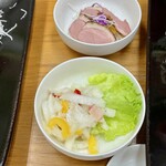 四ツ木製麺所 - 合鴨と玉葱マリネ