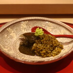 鮨 しみづ - 黒鮑の肝ソース仕立て