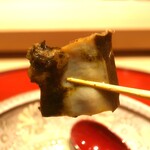 鮨 しみづ - 黒鮑の肝ソース仕立てリフトアップ