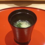 鮨 しみづ - 青海苔の味噌汁