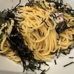 イタリアン・トマト カフェジュニア - 明太子と海苔とヤリイカをよく混ぜてお召し上がりくださいと言われたので、よく混ぜていただきました。