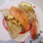 かっぱ寿司 - 3種の直火炙り食べ比べ