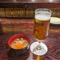 鳥ばか一代 - お通しとビール