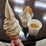 耕一路 府中競馬場店 - モカソフトクリームとアフォガード