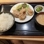 北欧 - 若鶏の唐揚げ定食 ご飯大盛り