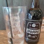 B級グルメ専門 大衆食事処 鶴見食堂 - ホッピー（黒）@\150円（外税）+金宮￥50円（外税）