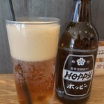 B級グルメ専門 大衆食事処 鶴見食堂 - ホッピー（黒）@\150円（外税）+金宮￥50円（外税）