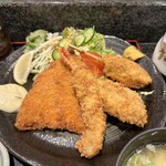 松栄鮨 - 鯵、エビ、牡蠣、