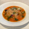 KOKUSHO - 本日の前菜： やさしい味のトマトベースの野菜スープ