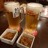 Shinnji Dai - 生ビール、お通し