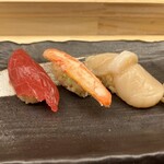 鮨処 凜 - 赤身　ズワイガニ　帆立