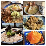 いけす料理 うず潮 - 頭は味噌汁とあらだきへ　デザートも（食べ易い）