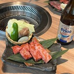 炭焼肉 石田屋。 - 特上焼肉ランチ
            オリオンビール 瓶