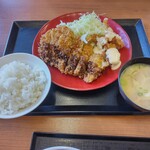 Katsuya - 海老マヨとチキンカツの合い盛り定食
