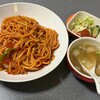 長崎屋 - ナポリタン（サラダ・スープ付き）とハーフチャンポン