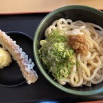 Bannoya - 生醤油うどん（大）・天ぷら