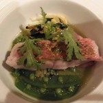 メゾン・ド・タカ芦屋 - 金目鯛ポアレ、青さ