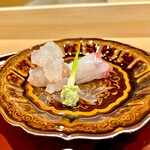 礒田 - 伊勢海老と真鯛のお造り　美味しそうです♫