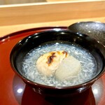 礒田 - 虎河豚の白子と京蕪のみぞれ椀　