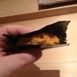 すゝき野 鮨金 - 雲丹の手巻き