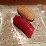 すゝき野 鮨金 - ボタン海老、鮪赤身