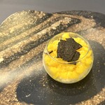 プレゼンテ スギ - [泡・氷・焦げ] みかんのエスプーマ ソルベ 皮