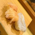 千寿司 - 赤貝・平目えんがわ