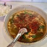 辛麺屋 いなろ - 辛麺3辛こんにゃく麺ニンニク抜き、ご飯