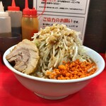 Ramen Takano Me - 野菜マシ、ニンニク、アブラ、辛揚げ