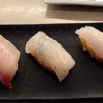 Kyuushuuzushi Sushitora Aburi Sushi Tora - 熟成白身づくし 814円