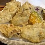 蕎麦切り　笑 - 浜名湖産かき天