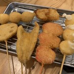 串カツ田中 - レンコン、うずら、キス、紅生姜、チーズ、おでん大根