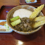 明神そば - 新明１３００円（ゴボウ、焼き葱、とろろ、地鶏）