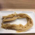 めん処 きよ洲 - いわぎんアプリクーポン使用で無料の穂先メンマ。コリコリで旨い！