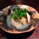 野口太郎 - 七品目。鬼アサリの酒蒸し。これまた美味。スープも最高。