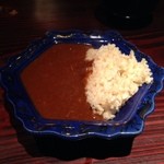 野口太郎 - 十三品目。この時だけは、「いくらご飯」や「卵かけご飯」から選べます。今回は「カレー」を選択。飲んだ後のカレー最高！（笑）