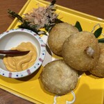 Katsugyo Shunsai Ashibi - 里芋と海老の唐揚げ