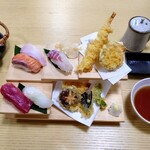 美魚美菜 立花 - 「寿司・天ぷらセット」①