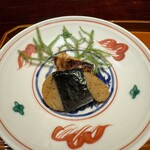割烹 西むら - 平貝磯部焼き　フグ炭火焼き