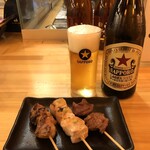 Itchora - ちょい飲み手帖セットの焼鳥とビール