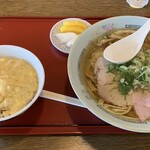 若竹食堂 - ミニ丼セット　丼は玉子カツ丼です