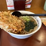 山田うどん食堂 - 天ぷらそば 570円 + 麺大盛 100円