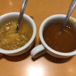 ステーキ宮 - しいたけと卵のスープ(曖昧…) ＆ カレースープ