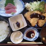 まる清 - 昼セットアジフライ。800円