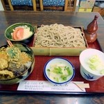 Miyako - ランチ　もりそばとミニ天丼。1000円。